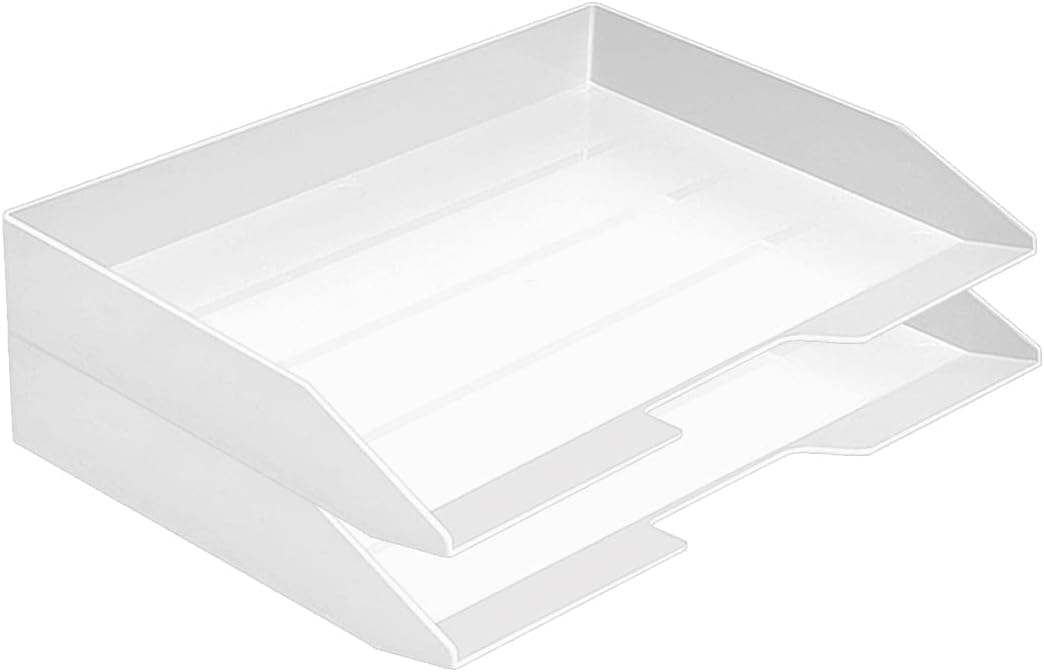 Acrimet Stackable Letter Tray 2 Tier Side Load, Plastic, Desktop File Organizer (White Color) 1 4169hIezX5L. AC SL1080 - northernschoolofshiatsu.co.uk