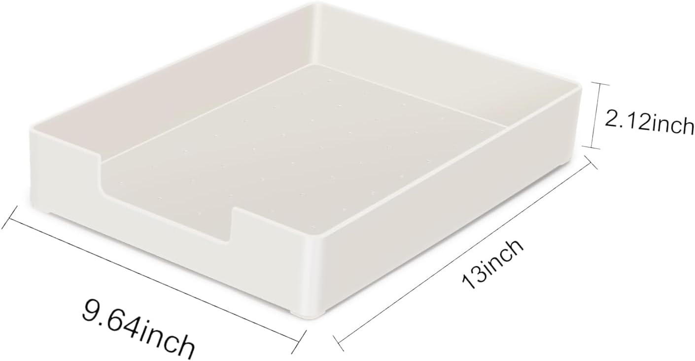Letter-Size Desk Drawer Organizer, A4 Plastic Paper Tray, Stackable File Holder for Office, School, Home Storage (White) 3 41CSuwfIIRL. AC SL1411 - northernschoolofshiatsu.co.uk