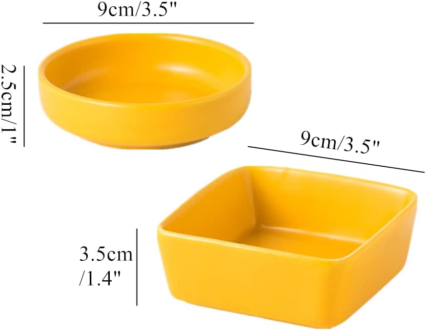 Yellow Paper Clips Holder 2pcs Ceramic Square Round Shape Paper Clip Dispenser Set Paperclip Holders Office School Home Desk Organizers for Daily Desktop Cute Accessories Storage Plate (Yellow) 2 41O+b TnCeL. AC SL1000 - northernschoolofshiatsu.co.uk