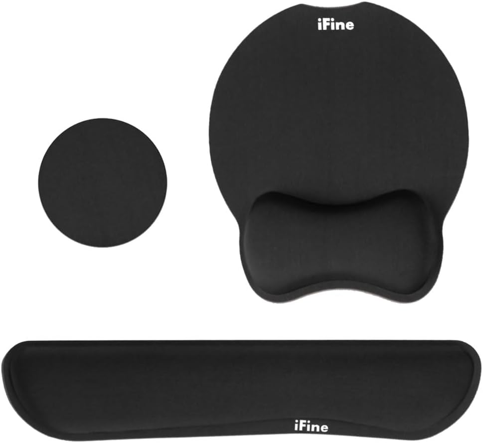 iFine Upgrade Enlarged Superfine Fiber Soft Smooth Memory Foam Ergonomic Mouse Pad & Keyboard Wrist Rest Comfortable for Desktop Laptop Mac Gaming Office School or Home for Stress Free Typing (Black) 1 41Z9RD3apZL. AC SL1000 - northernschoolofshiatsu.co.uk