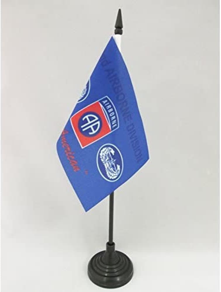 USA 82nd Airborne Table Flag 4'' x 6'' - US - American Army Desk Flag 15 x 10 cm - Black plastic stick and base - AZ FLAG 1 41m Y50hYrL. AC SL1000 - northernschoolofshiatsu.co.uk