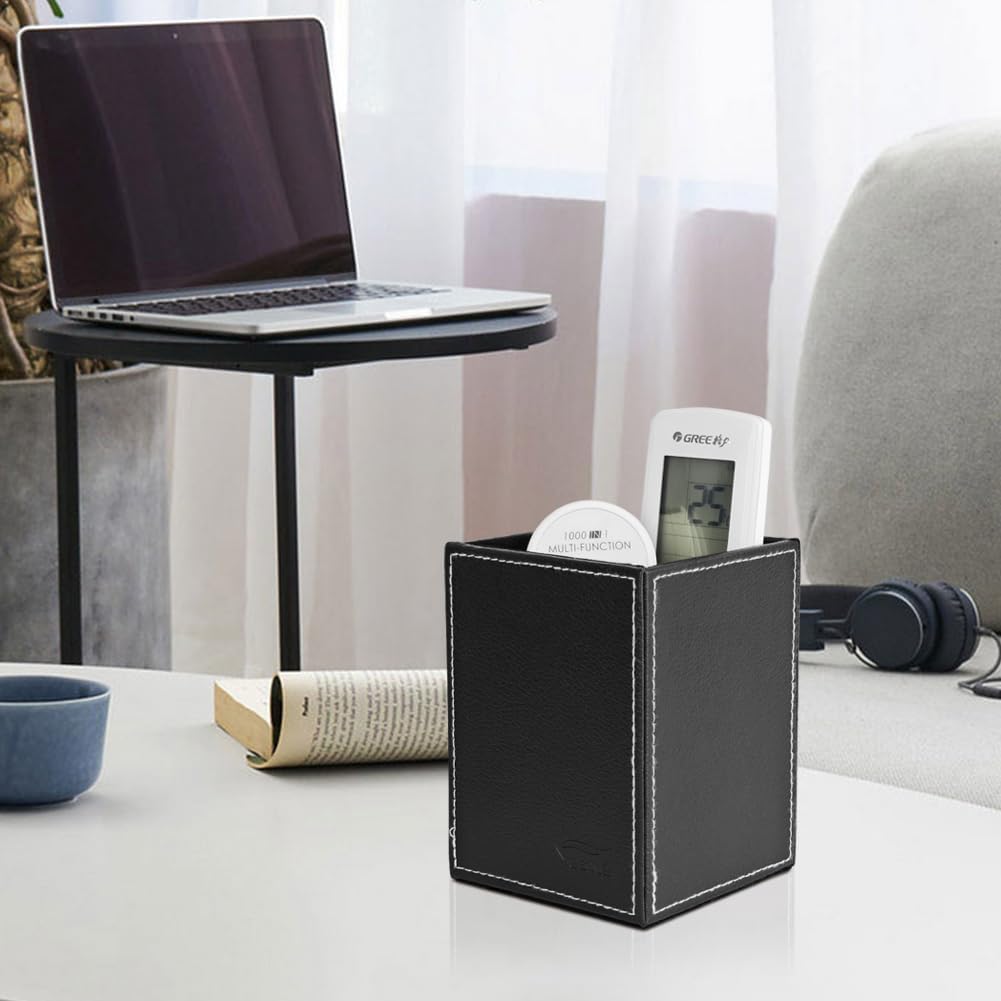 Pen Pencil Holder Cup Container PU Leather Desk Organizer Stand Decor Brush Scissor Holder Decoration Office Desk Home School (3.3" x 3.3" x 4", Black) 102 511QmaMgnvL. AC SL1001 - northernschoolofshiatsu.co.uk