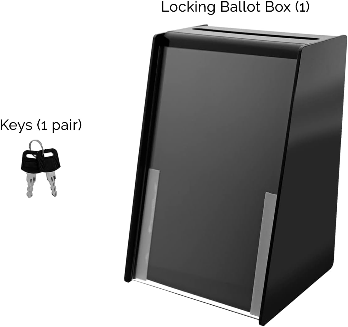Marketing Holders Locking Ballot Box with 4" Wide Entry Form Pocket and Sign Holder Black Acrylic 5.75" x 5.5" x 8.75" Countertop Entry Bin 13 5143W6UyPeL. AC SL1280 - northernschoolofshiatsu.co.uk