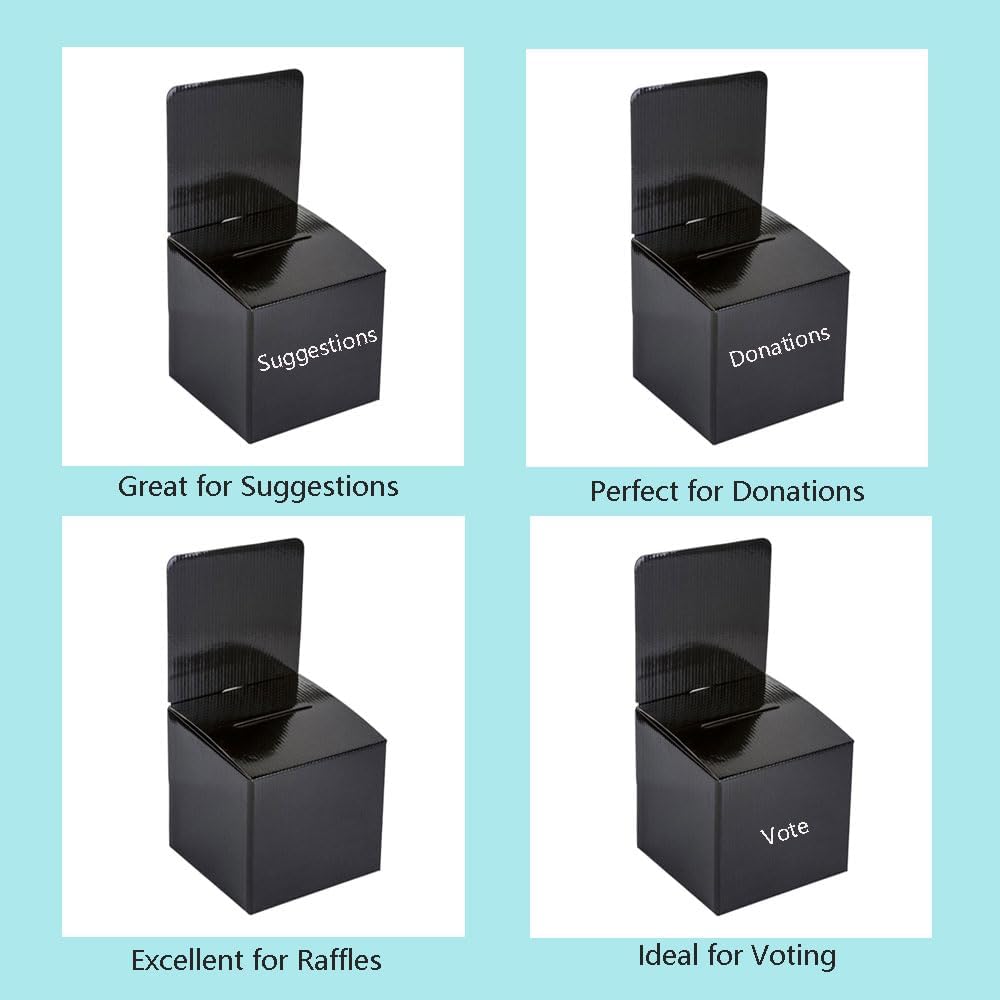 Donation Charity Boxes Suggestion Box Ballot Box Cardboard Raffle Ticket Cash & Check Money Case with Removable Header for Tabletop Use Tickets Business Card Voting, Black 2 514bAE6c1uL. AC SL1000 - northernschoolofshiatsu.co.uk