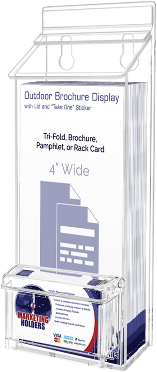Marketing Holders Outdoor Brochure Holder Holds 4" x 9" Trifolds Wall Mount Clear with White Lid Acrylic Rack Cards Box with Lid Includes Take One Sticker Adhesive Strips Advertising Display 64 516Xw6gDhRL. AC SL1280 - northernschoolofshiatsu.co.uk