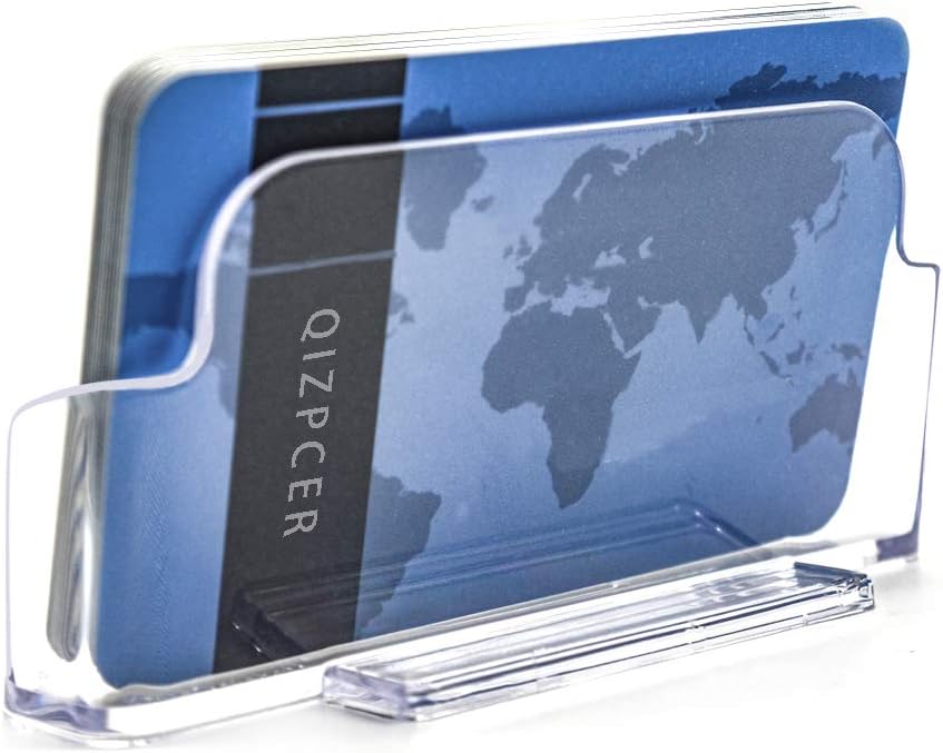 16 Pack Clear Desktop Business Card Holder Display, Plastic Business Card Stand for Office 2 - northernschoolofshiatsu.co.uk