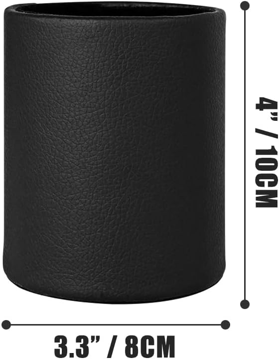 Pen Pencil Holder Cup Container PU Leather Desk Organizer Stand Decor Brush Scissor Holder Decoration Office Desk Home School (3.3" x 3.3" x 4", Black) 10 51ABn+sXU2L. AC SL1001 - northernschoolofshiatsu.co.uk