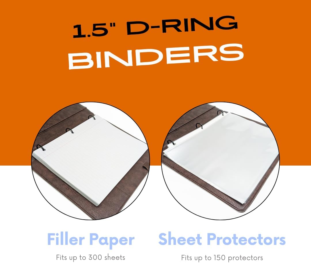 2Fold 3 Ring Binder 1.5 Inch with Clear Front Pocket - Premium PU Faux Leather Presentation Binder - Storage Pockets for Office Supplies, Business Card Holder, Pen/Pencil Loop (1.5 Inch, Black) 15 51CVqlDh9hL. AC SL1080 - northernschoolofshiatsu.co.uk
