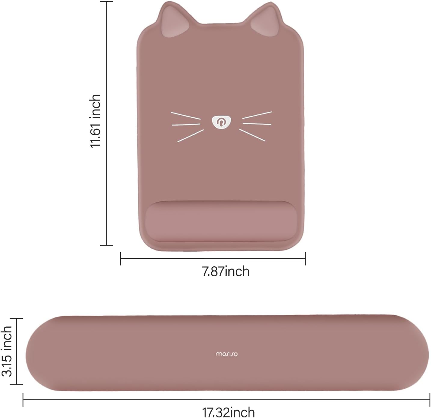 MOSISO Wrist Rest Support for Mouse Pad&Keyboard Set, Cute Cat Ear Shape Ergonomic Mousepad Non-Slip Base Home/Office Pain Relief&Easy Typing Pad with Neoprene Cloth & Raised Memory Foam, Dusty Rose 7 51EtrON009L. AC SL1500 - northernschoolofshiatsu.co.uk