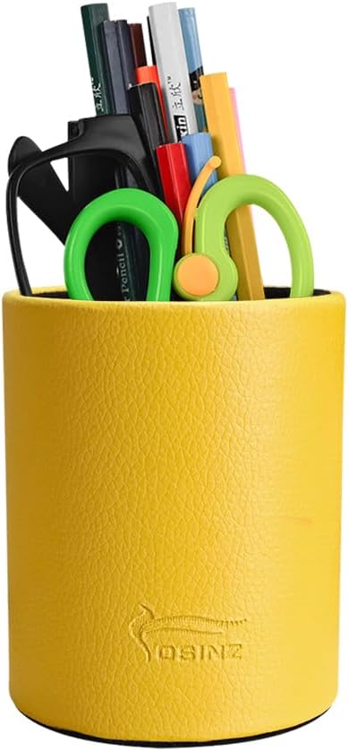 Pen Pencil Holder Cup Container PU Leather Desk Organizer Stand Decor Brush Scissor Holder Decoration Office Desk Home School (3.3" x 3.3" x 4", Black) 57 51IrC FtRWL. AC SL1001 - northernschoolofshiatsu.co.uk