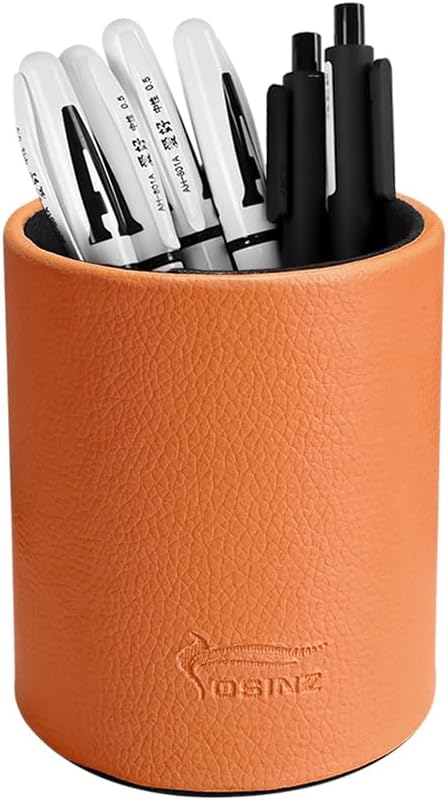 Pen Pencil Holder Cup Container PU Leather Desk Organizer Stand Decor Brush Scissor Holder Decoration Office Desk Home School (3.3" x 3.3" x 4", Black) 43 51SqF j7+YL. AC SL1001 - northernschoolofshiatsu.co.uk