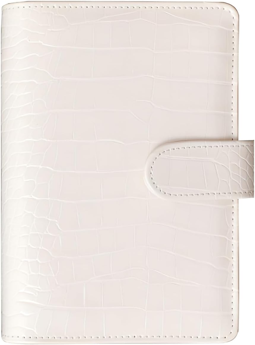 A5 6 Ring Binder Cover Crocodile - Large PU Leather Notebook Binder with Hidden Snap Buckle, Refillable Budget Planner, Beige 8 51W2t+mNKXL. AC SL1500 - northernschoolofshiatsu.co.uk
