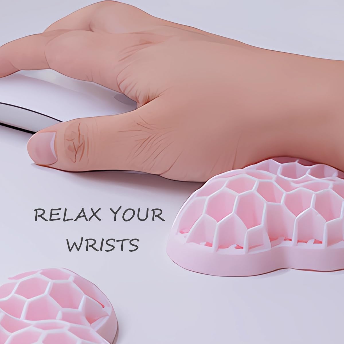 Black Mouse Wrist Rest, Ergonomic Wrist Rest for Mouse, Mouse Pad Wrist Support, Wrist Cushion, 3D Printed Breathable Honeycomb Design Wrist Rest, Suitable for Computers, Laptops, Office, Gaming 3 - northernschoolofshiatsu.co.uk