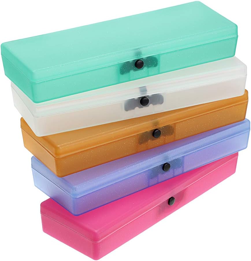 BTSKY 5 Pack Colorful Plastic Pencil Box Sketch Pencil Case Plastic Stationery Case with Snap Closure for Pencils, Pens, Drill Bits, Office Supplies 1 51cCcrRZHtL. AC SL1024 - northernschoolofshiatsu.co.uk