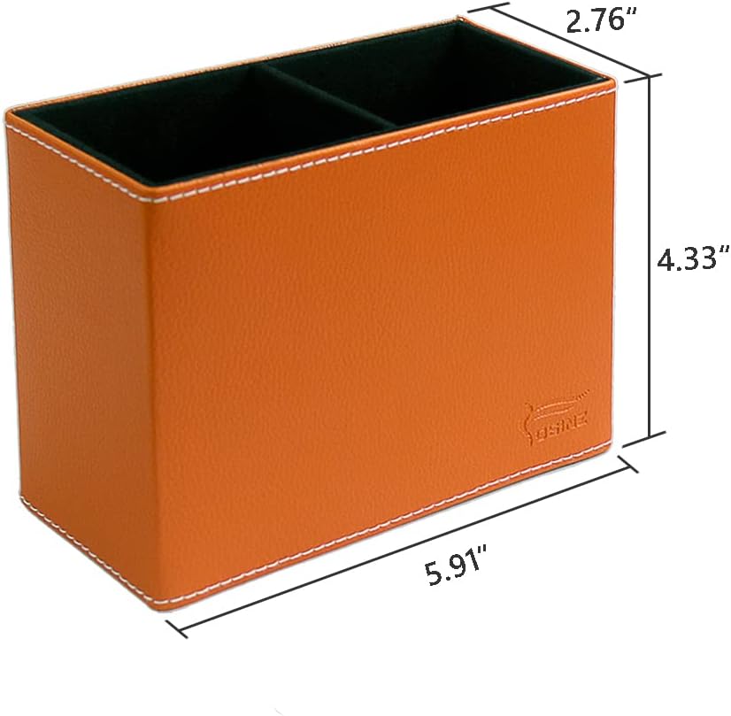 Pen Pencil Holder Cup Container PU Leather Desk Organizer Stand Decor Brush Scissor Holder Decoration Office Desk Home School (3.3" x 3.3" x 4", Black) 62 - northernschoolofshiatsu.co.uk