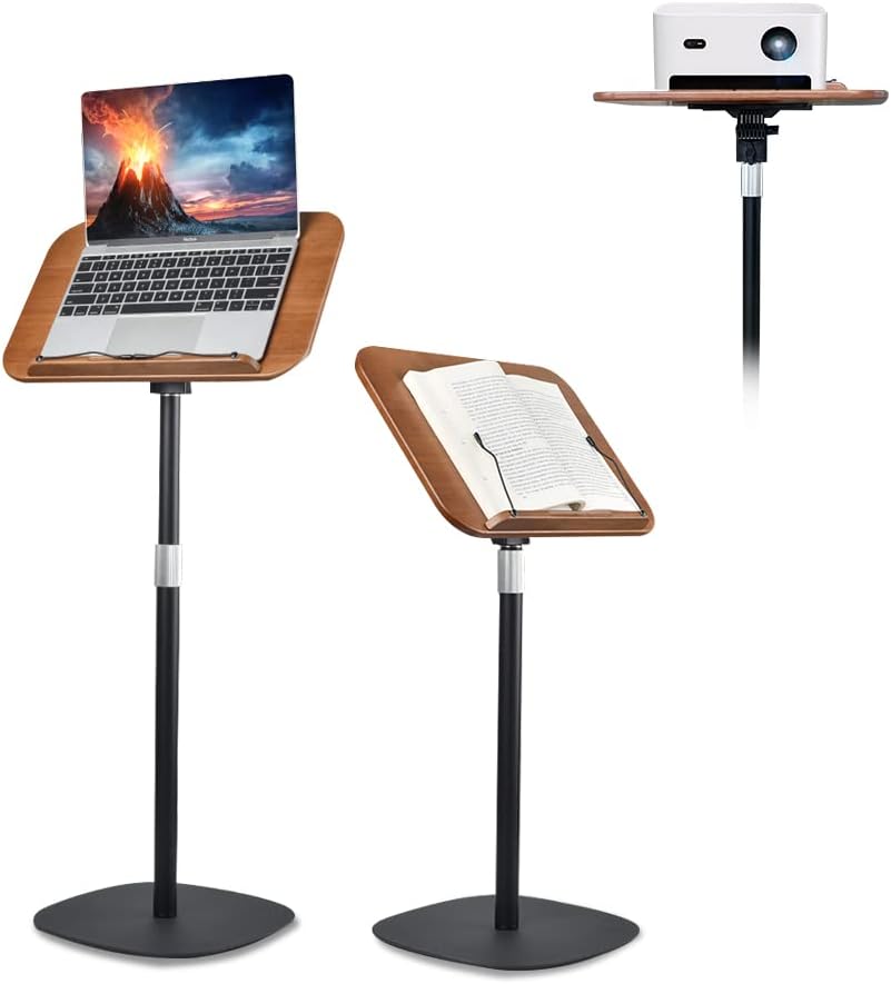 Book Stand for Reading Hands Free,Standing Bible Laptop Projector Recipe Tablet Stand for Display,Height & Flat Plate Adjustable for Podium Stand,Wooden Floor Recipe Book Holder with Clip (Wood) 1 51hckBvWhrL. AC SL1000 - northernschoolofshiatsu.co.uk