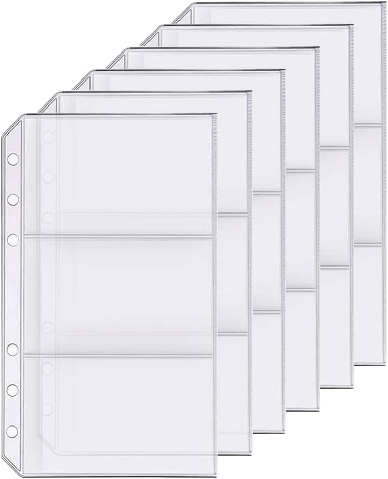 6 Pack A6 6 Holes Binder Name Card Holder Plastic Business Card Organizer Binder Coupon Holder Waterproof 6 Holes Card Holder for Personal Organiser (Name Card Holder, A6) 71 - northernschoolofshiatsu.co.uk