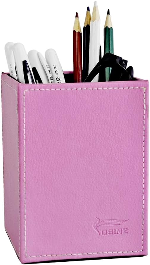 Pen Pencil Holder Cup Container PU Leather Desk Organizer Stand Decor Brush Scissor Holder Decoration Office Desk Home School (3.3" x 3.3" x 4", Black) 131 51j3mk5+YXL. AC SL1001 - northernschoolofshiatsu.co.uk
