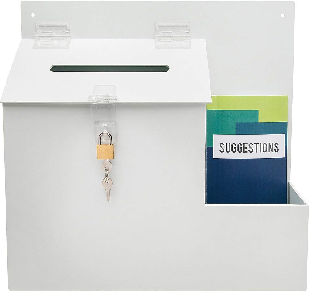 deflecto 79803 Plastic Suggestion Box with Locking Top, 13 3/4 x 3 5/8 x 13 15/16, White 1 51lm7j4mZZL. AC SL1000 - northernschoolofshiatsu.co.uk