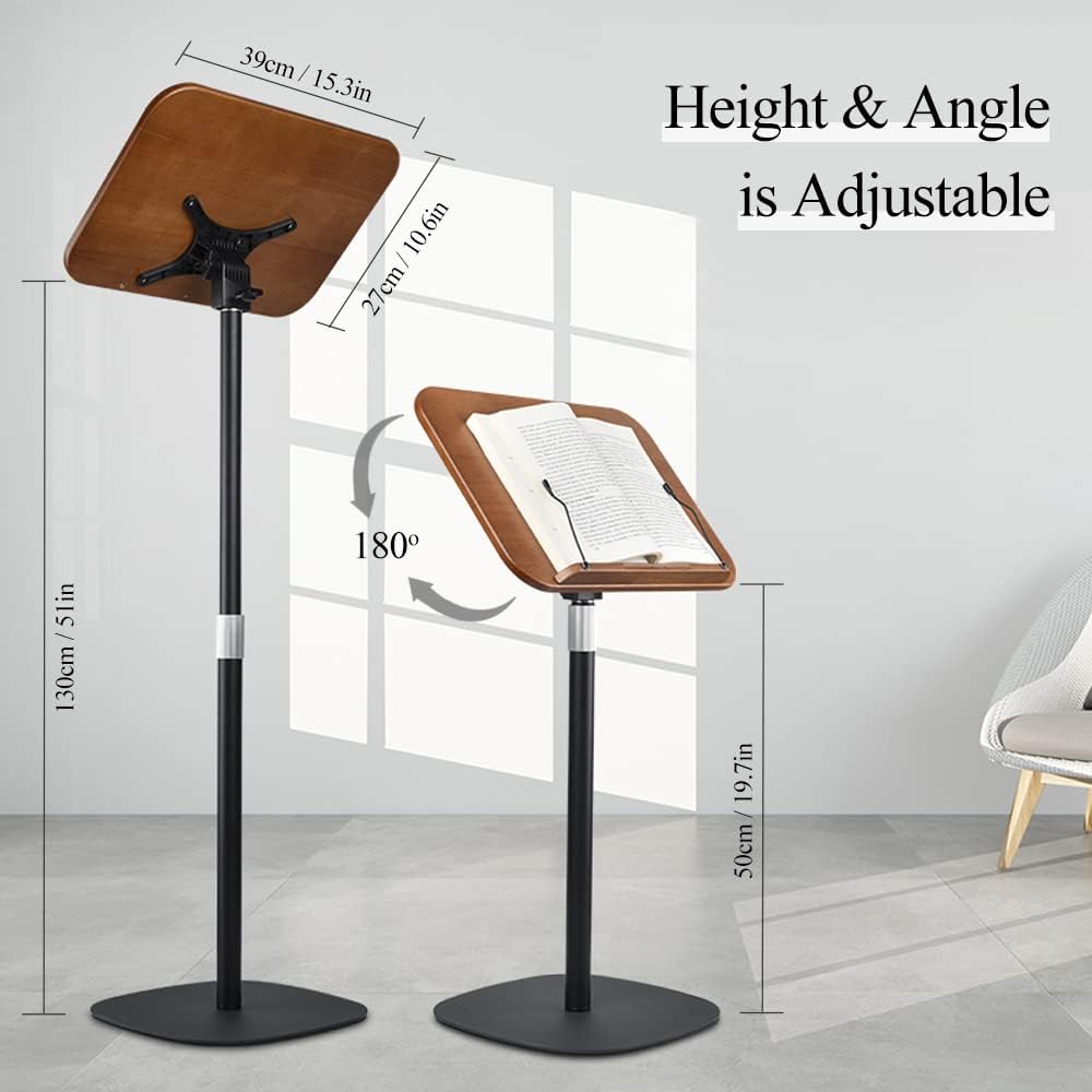 Book Stand for Reading Hands Free,Standing Bible Laptop Projector Recipe Tablet Stand for Display,Height & Flat Plate Adjustable for Podium Stand,Wooden Floor Recipe Book Holder with Clip (Wood) 2 51m4YJlSmRL. AC SL1000 - northernschoolofshiatsu.co.uk