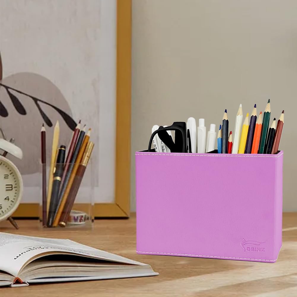 Pen Pencil Holder Cup Container PU Leather Desk Organizer Stand Decor Brush Scissor Holder Decoration Office Desk Home School (3.3" x 3.3" x 4", Black) 67 51mEoxS qLL. AC SL1001 - northernschoolofshiatsu.co.uk