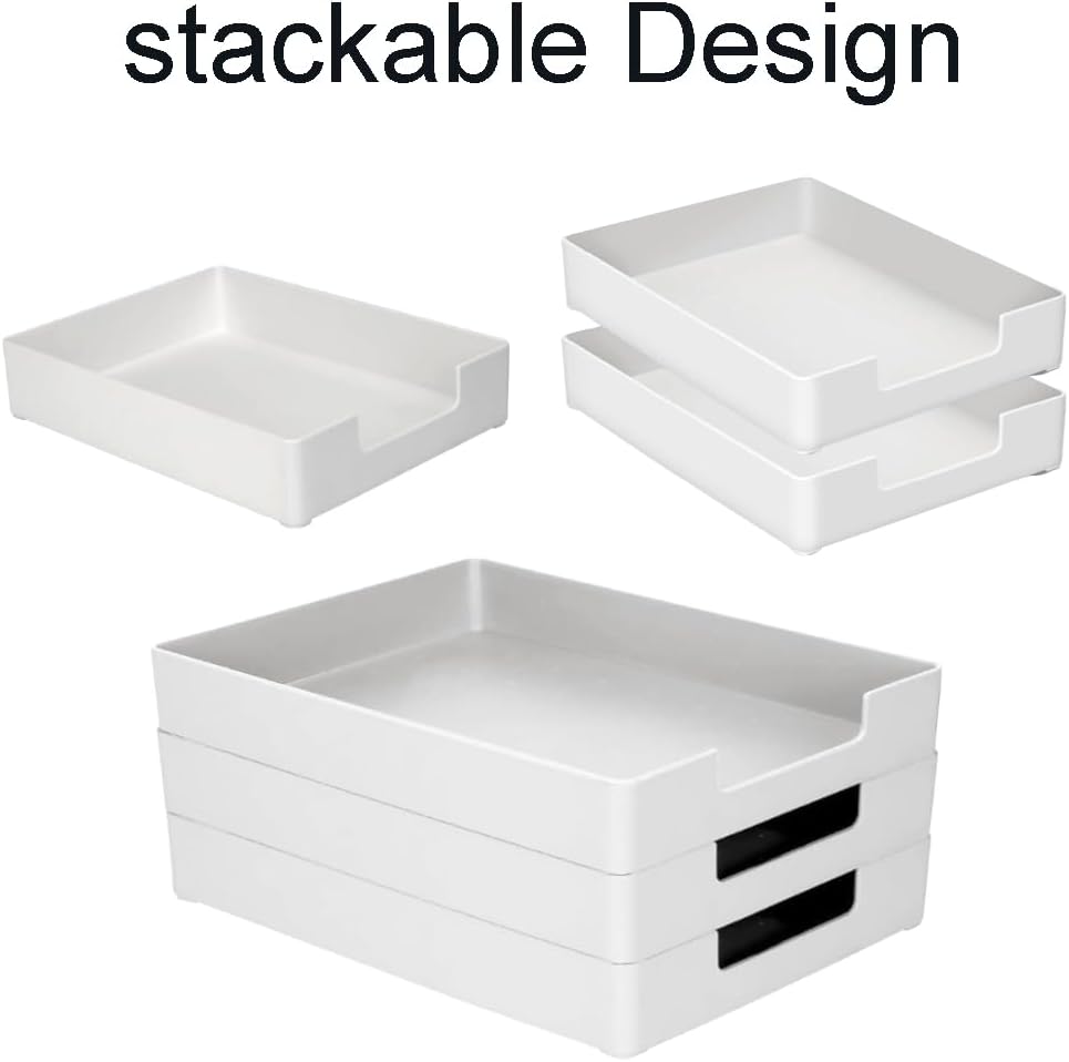 Letter-Size Desk Drawer Organizer, A4 Plastic Paper Tray, Stackable File Holder for Office, School, Home Storage (White) 4 51oYeXKr4tL. AC SL1000 - northernschoolofshiatsu.co.uk