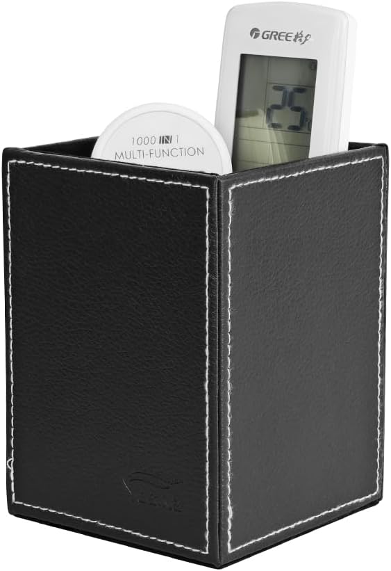 Pen Pencil Holder Cup Container PU Leather Desk Organizer Stand Decor Brush Scissor Holder Decoration Office Desk Home School (3.3" x 3.3" x 4", Black) 107 51pKS+q4n3L. AC SL1001 - northernschoolofshiatsu.co.uk