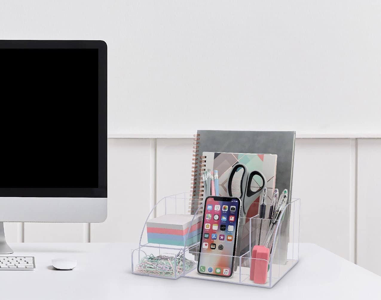 Clear Acrylic Desk Oganizer, 9 Compartments, Office Supplies and Desk Accessories Organizer, Home Decor Desktop Organizer (Clear) 6 51r6GW2W3aL. AC SL1275 - northernschoolofshiatsu.co.uk