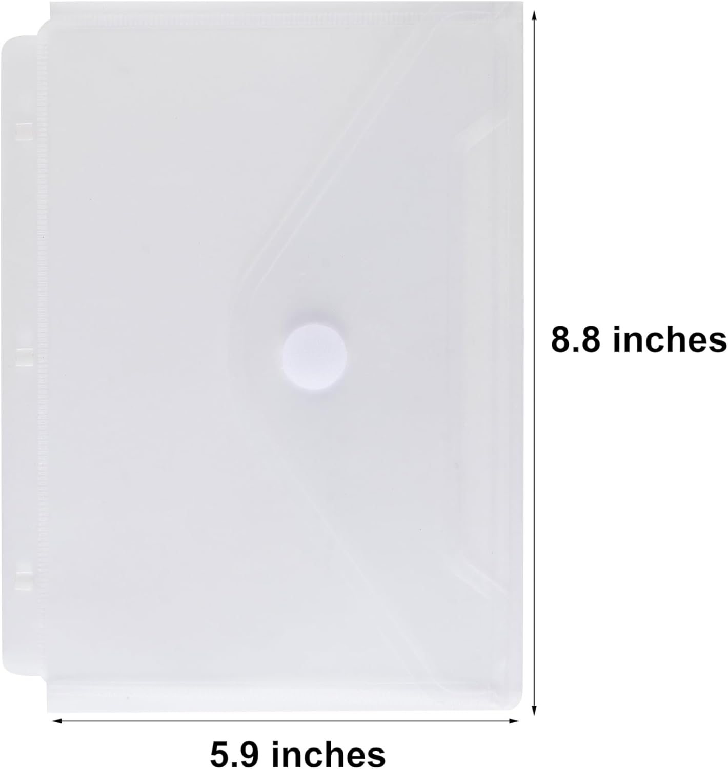 Plastic 3 Ring Binder Pockets Clear Pouches for 5.5’’ x 8.5’’ Paper Folder Organizer Hook Loop Closure 10 Pack 2 - northernschoolofshiatsu.co.uk