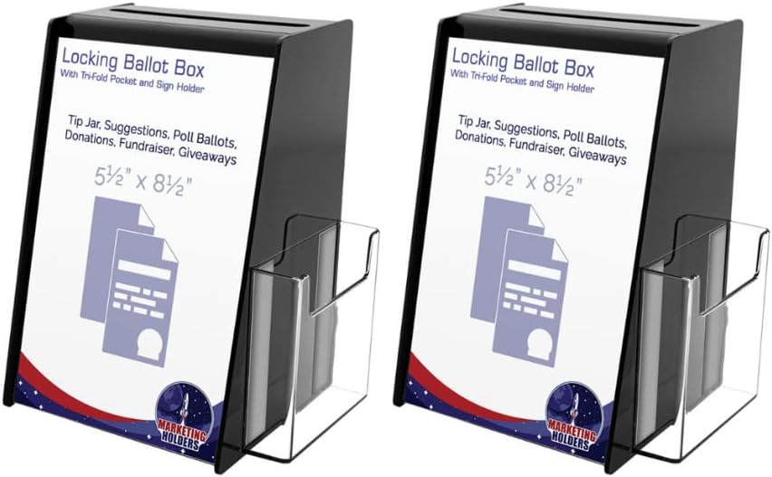 Marketing Holders Locking Ballot Box with 4" Wide Entry Form Pocket and Sign Holder Black Acrylic 5.75" x 5.5" x 8.75" Countertop Entry Bin 22 51wAlp7f4tL. AC SL1080 - northernschoolofshiatsu.co.uk