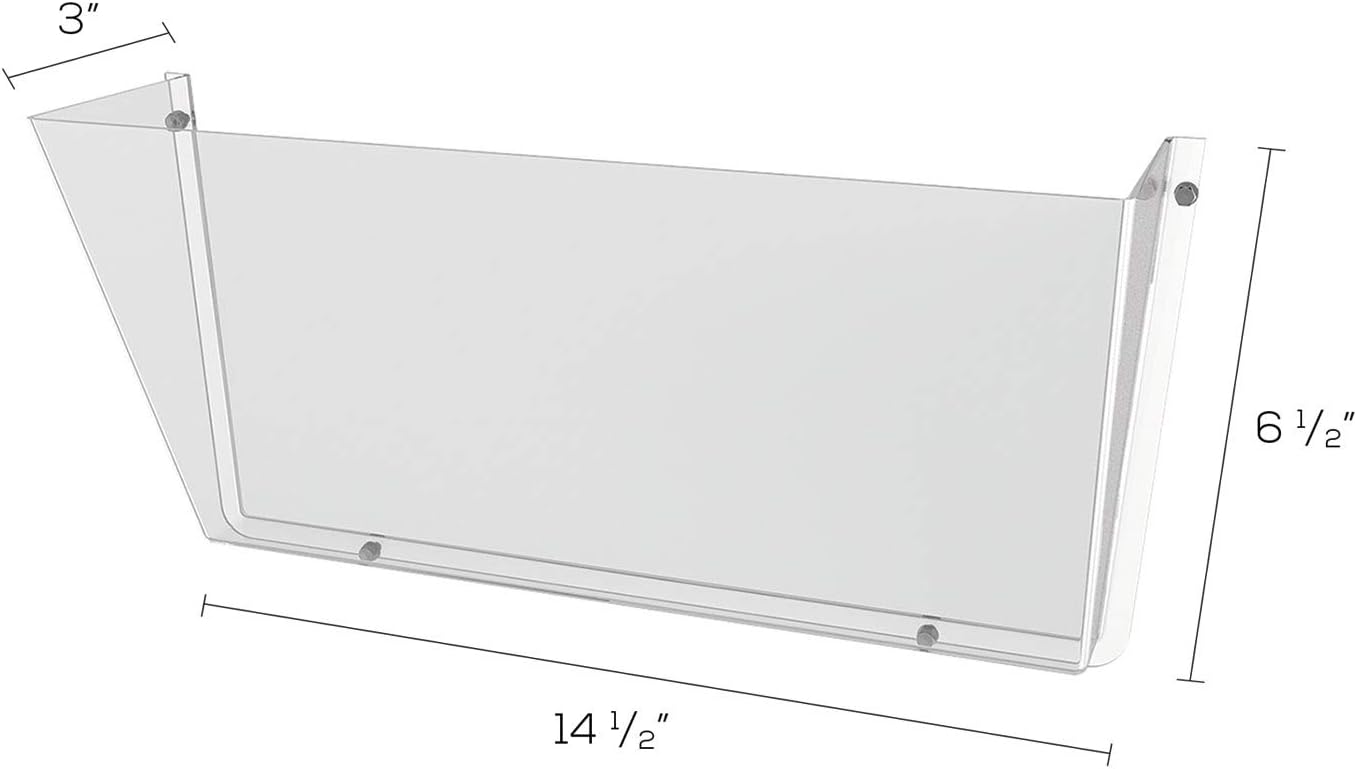 Deflecto 63201 Unbrkbl Wall Pocket, Letter, Single, 14-1/2-Inch x3-Inch x6-1/2-Inch, CL 4 - northernschoolofshiatsu.co.uk