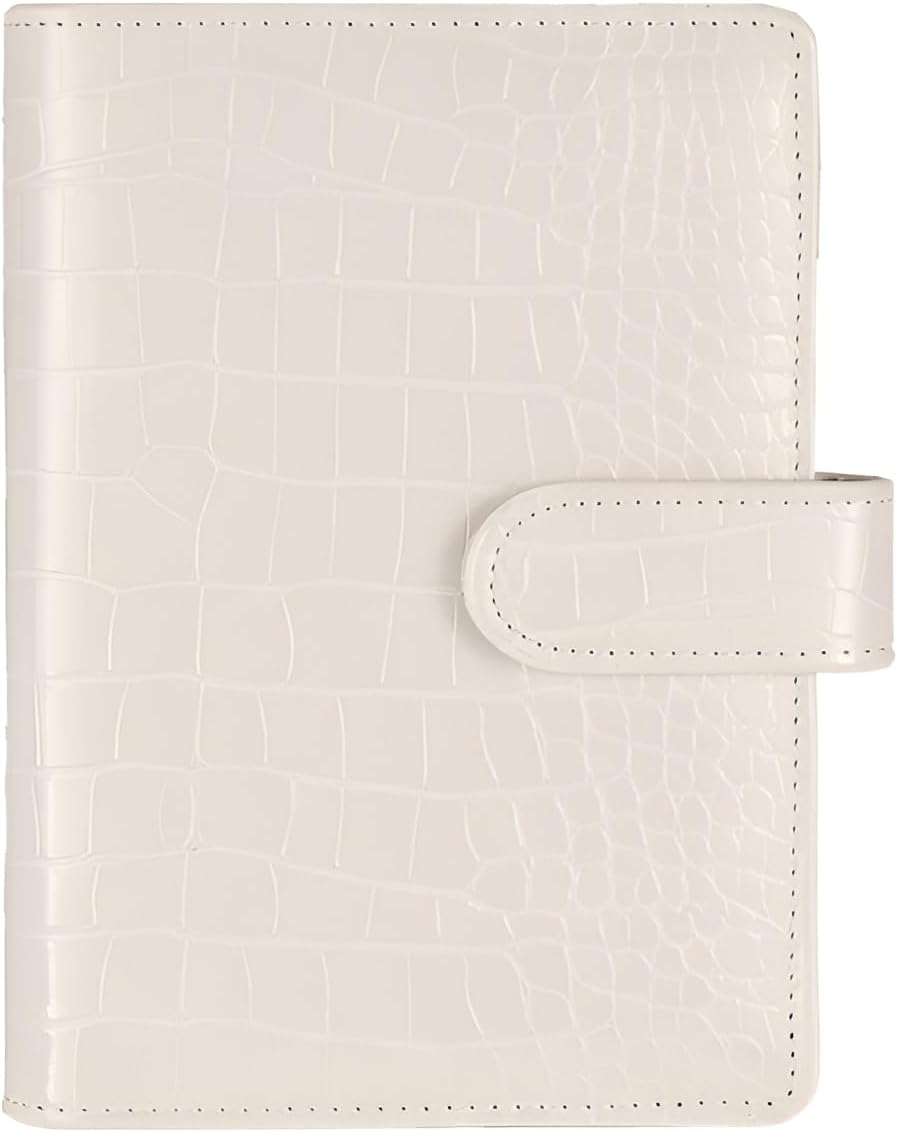 A5 6 Ring Binder Cover Crocodile - Large PU Leather Notebook Binder with Hidden Snap Buckle, Refillable Budget Planner, Beige 1 51yY2s3dnaL. AC SL1500 - northernschoolofshiatsu.co.uk