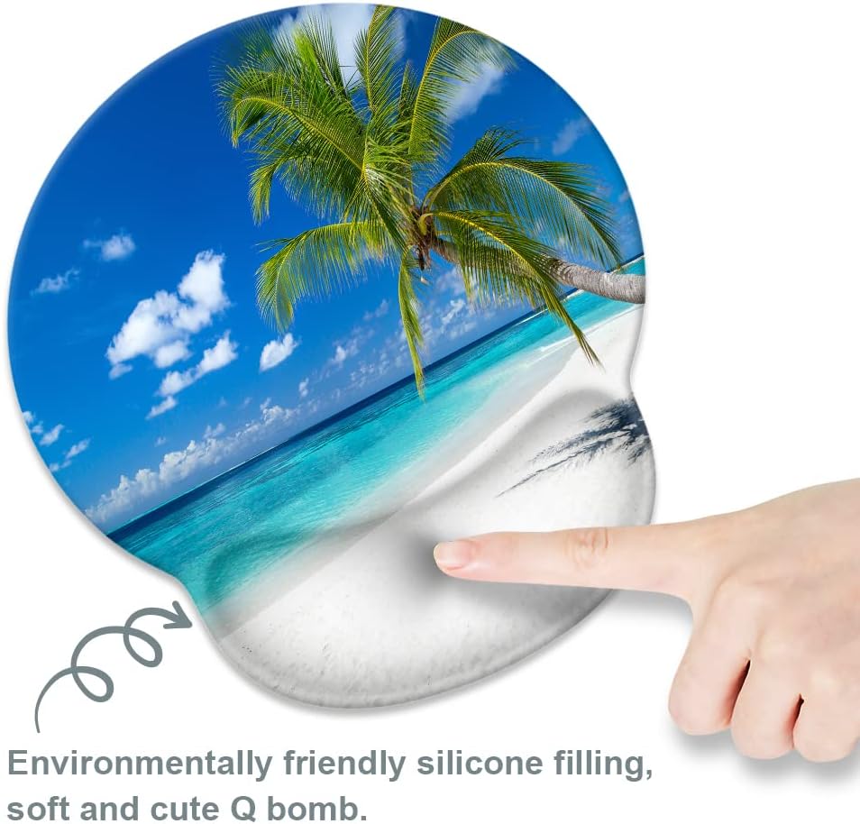Mouse Pad with Wrist Rest Support,Cute Custom Gaming Made Non Slip Rubber Base Mousepad, Ergonomic Mouse Wrist Rest Pad Computer Laptop Mousepad (Beach and Coconut Trees), 250mmx230mmx5mm 5 61+6UWyKjQL. AC SL1000 - northernschoolofshiatsu.co.uk