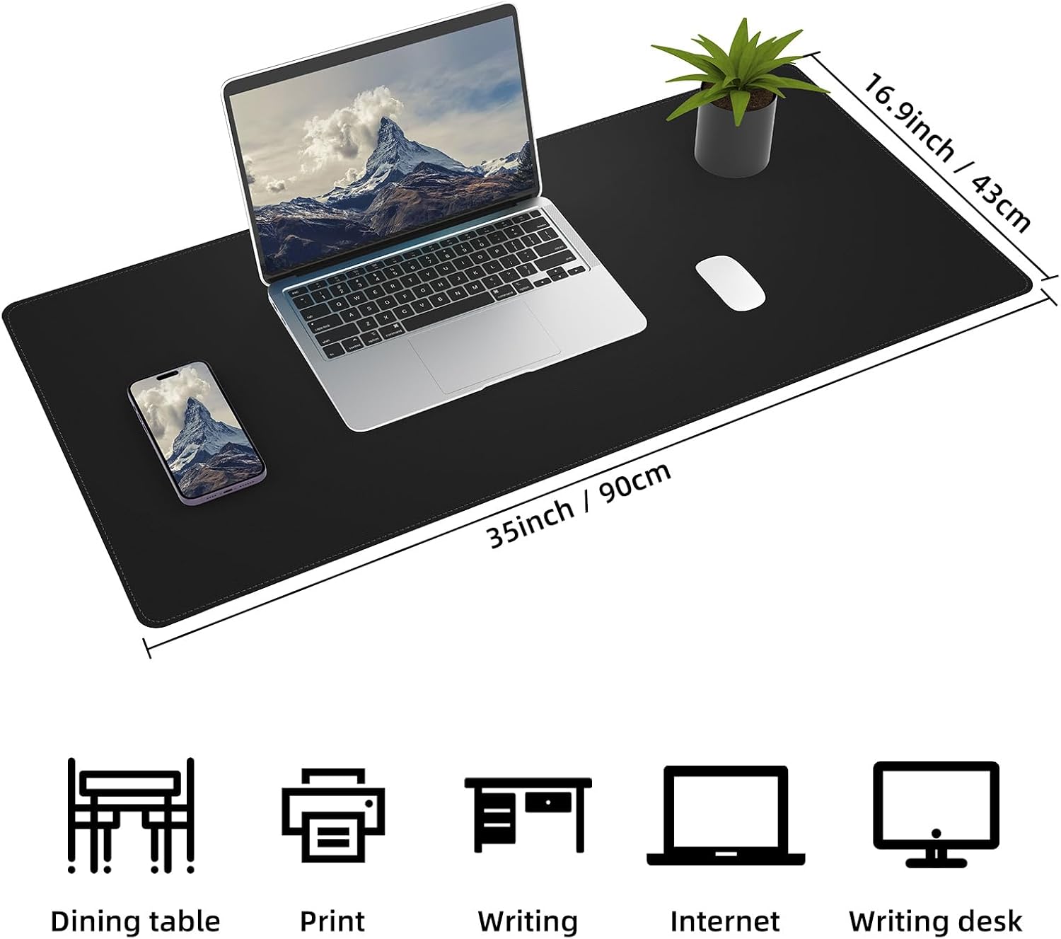 Large Desk Mat 47.2" x 17" Leather Desk Pad Protector with Natural Cork & PU Leather, Non-Slip Office Desk Mat, Large Mouse Pad, Waterproof Desk Blotter pad for Office&Home(Black) 59 61+yaHdMv+L. AC SL1500 - northernschoolofshiatsu.co.uk