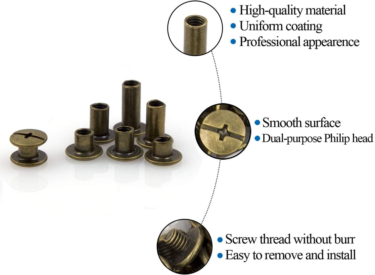 100 Pcs (50 Pair) Gun Black Phillips Chicago Binding Screws Assorted Kits,6 Sizes of Flat Head Rivet Hollow Binding Screws Posts, for Leather Saddles Purses Belt Repair(M5x5/10/15/25/35/45) 40 61 LhMtJ3oL. AC SL1500 - northernschoolofshiatsu.co.uk