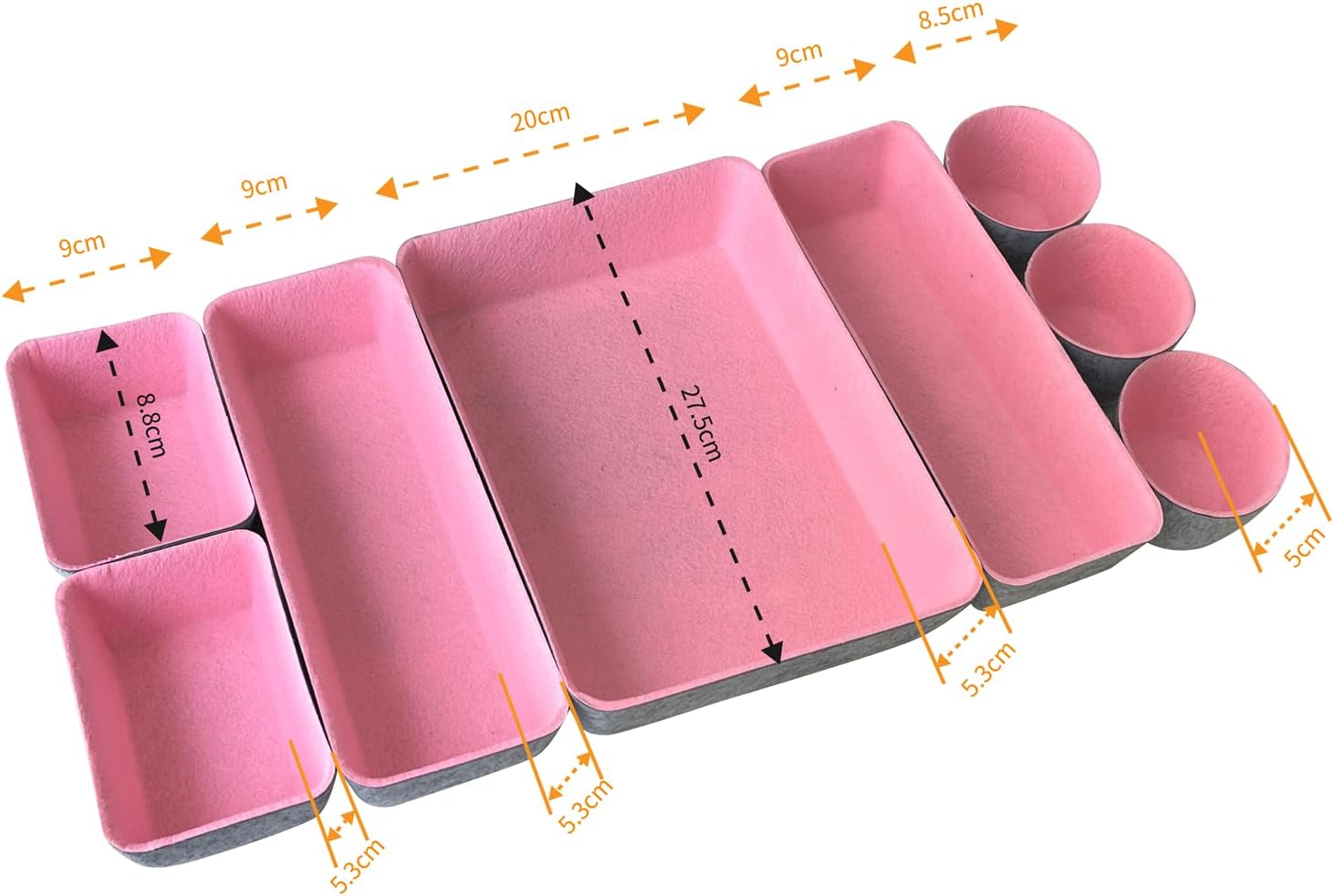 16 Pieces Felt Drawer Organizer Tray, Shallow Desk Drawer Divider, Space Saving Storage Bin for Office Supplies Bedroom Closet Jewelry Cosmetic 2 610HUyO0UWL. AC SL1500 - northernschoolofshiatsu.co.uk