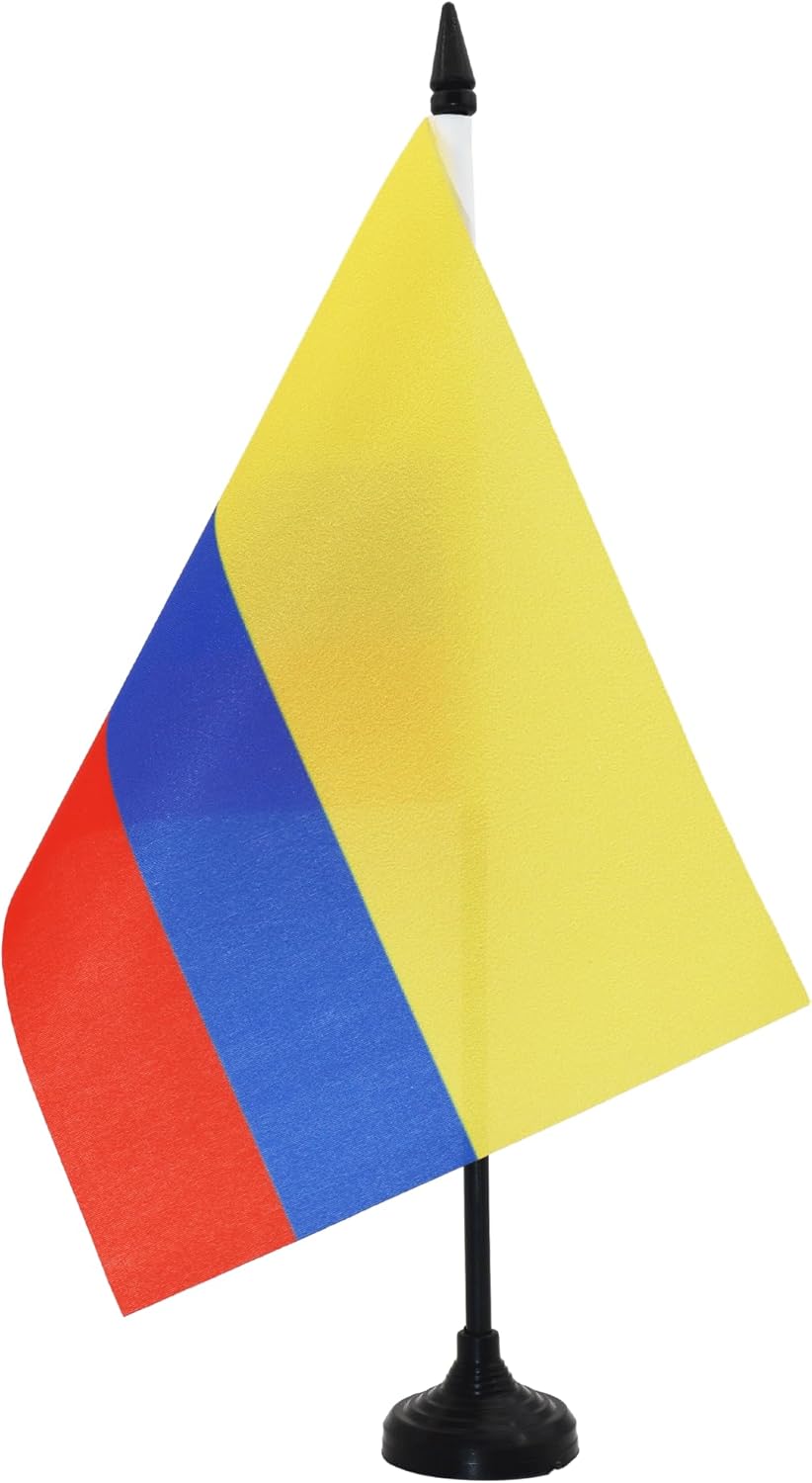 Colombia Table Flag 5'' x 8'' - Colombian Desk Flag 21 x 14 cm - Black plastic stick and base - AZ FLAG 1 610Kko84RqL. AC SL1500 - northernschoolofshiatsu.co.uk