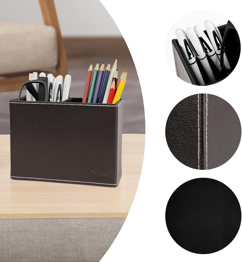 Pen Pencil Holder Cup Container PU Leather Desk Organizer Stand Decor Brush Scissor Holder Decoration Office Desk Home School (3.3" x 3.3" x 4", Black) 41 610UzYpRpYL. AC SL1001 - northernschoolofshiatsu.co.uk