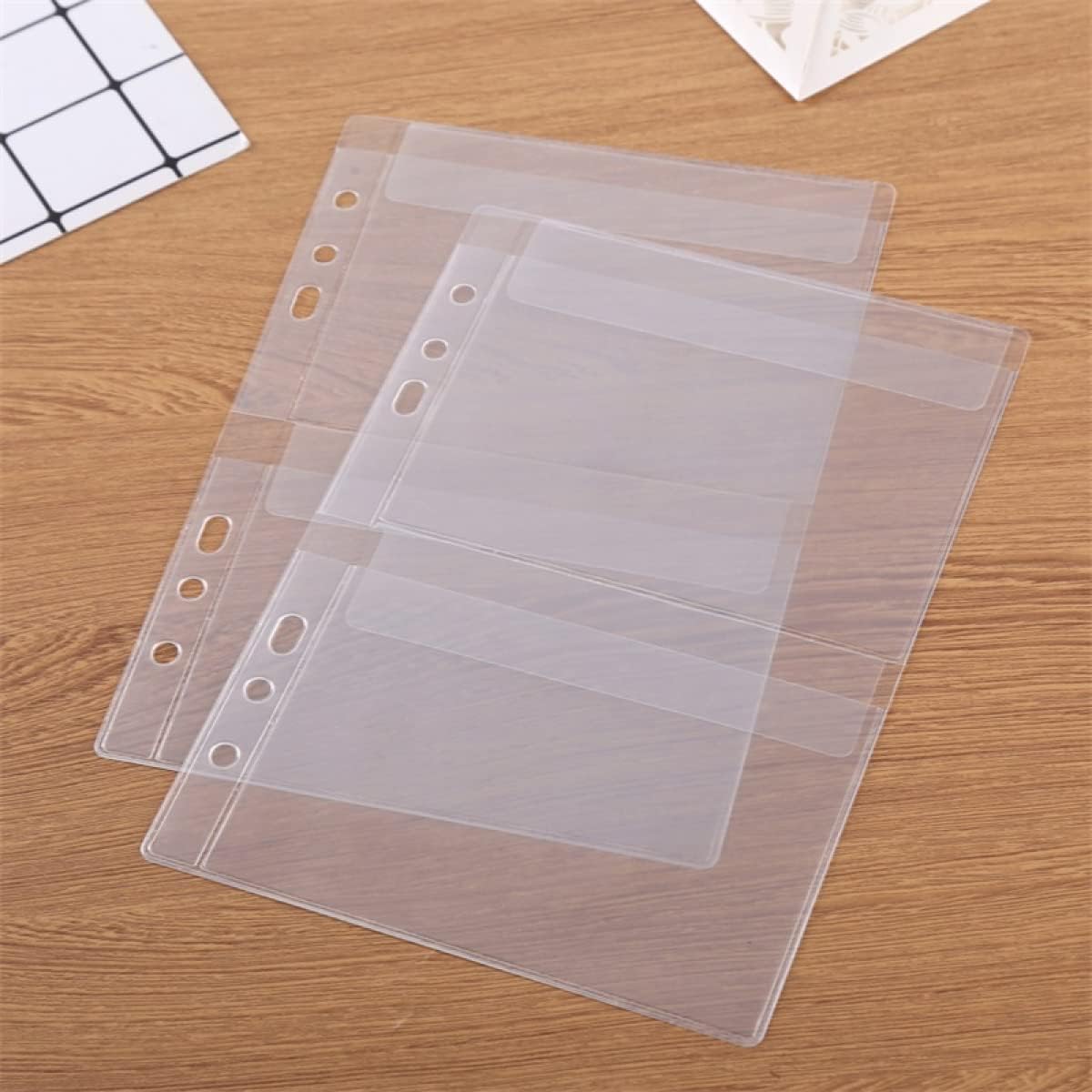 BAOFALI 10 Pack A5 Size Plastic Binder Pockets,6 Holes Waterproof PVC Folders Loose Leaf Bag forBudgeting Loose Leaf Bags Planner Insert Pouches Photo,Document, Stamp & Die Storage Bills Organizer 5 - northernschoolofshiatsu.co.uk