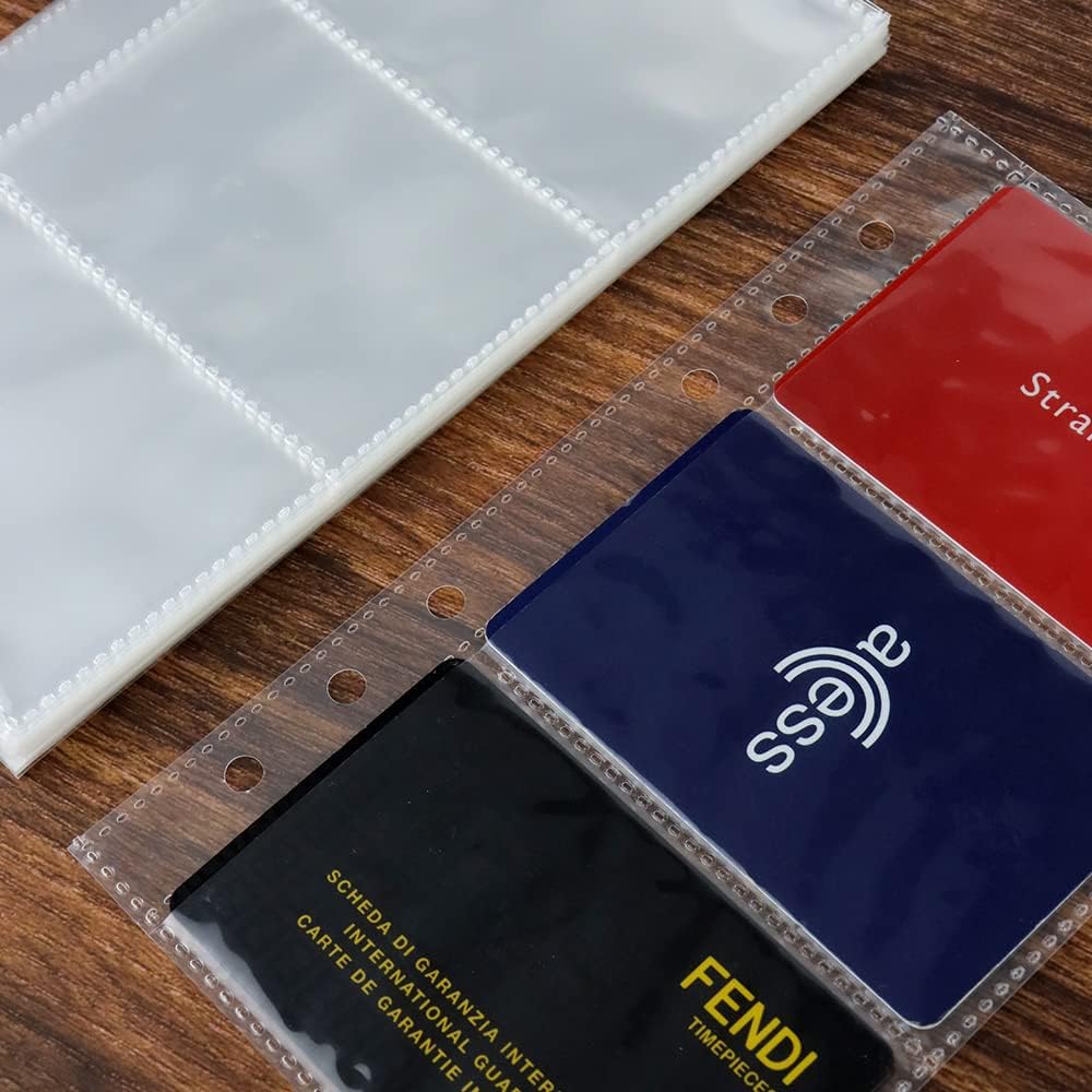 Credit Card Holder Pocket Business Cards Refills for 3.35x2.16" Card Binders, A6 6-Ring 25 Sheets Double Layer Clear Card Inner Page 3 Pockets Binder Album for Cards Folder Organizer Postcard Sleeves 31 611MRzXoOBL. AC SL1000 - northernschoolofshiatsu.co.uk