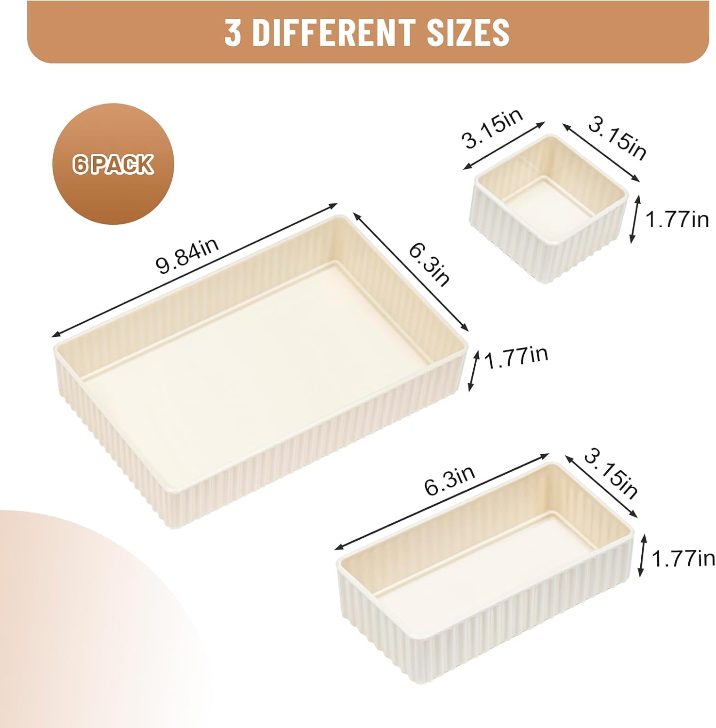 6 PCS White Drawer Organizer Set 3-Size,Versatile Desk and Vanity Drawer Organizer Trays, Storage Bins for Bedroom, Kitchen,Bathroom 2 611dWHU4LiL. AC SL1500 - northernschoolofshiatsu.co.uk