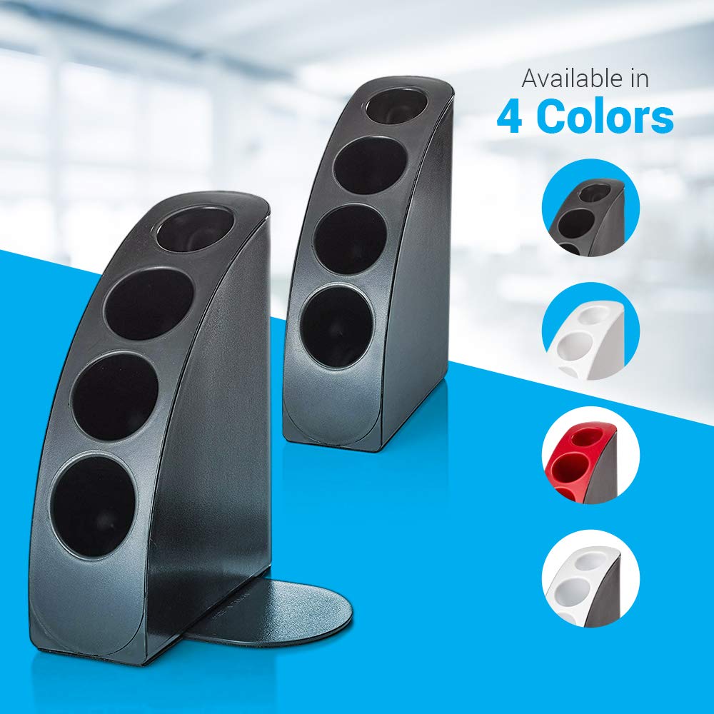 AdirOffice Smart Quarter Bookends & Office Desk Organizer - Heavy Duty Plastic w/Non Skid Bottom - Includes Storage Wells to Keep Your Pens/Pencils in Place for Office/School/Library Use (White) 5 612haqp3iCL. SL1000 - northernschoolofshiatsu.co.uk