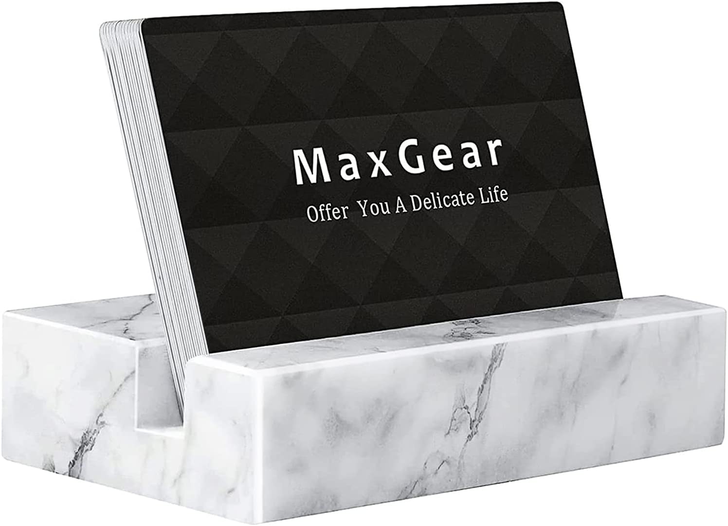 MaxGear Business Card Holder for Desk, White Carrara Marble Card Display Stand Holders Holds up to 50 Cards, Elegant Desktop Organizer for Home and Office 1 612kmZ9nApL. AC SL1500 - northernschoolofshiatsu.co.uk