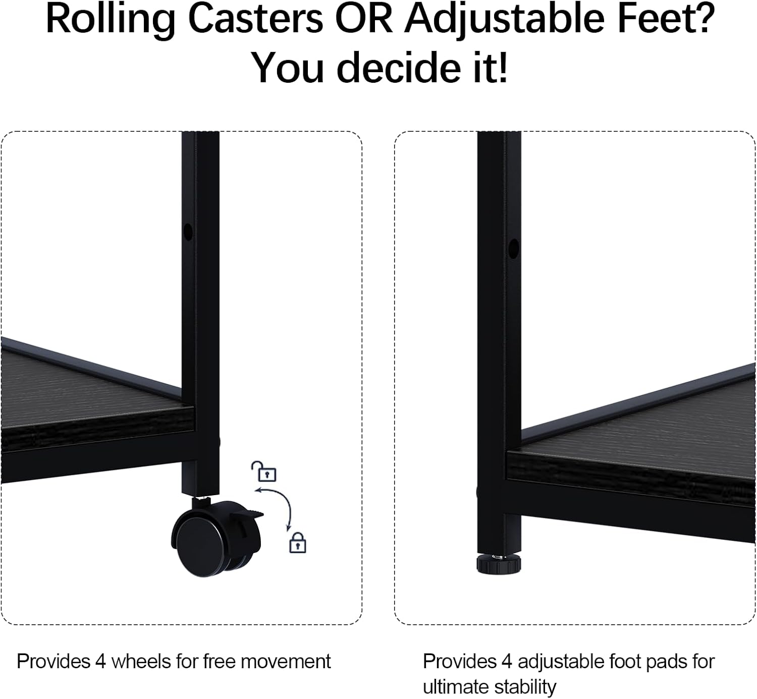 4 Tier Printer Stand with Storage Shelf, Large Tall Printer Cart with Wheels, Mobile Printer Table for Home Office, Adjustable Stands for Printer Heat Press Scanner Fax (Black), High 62 613n4pzBfqL. AC SL1500 - northernschoolofshiatsu.co.uk