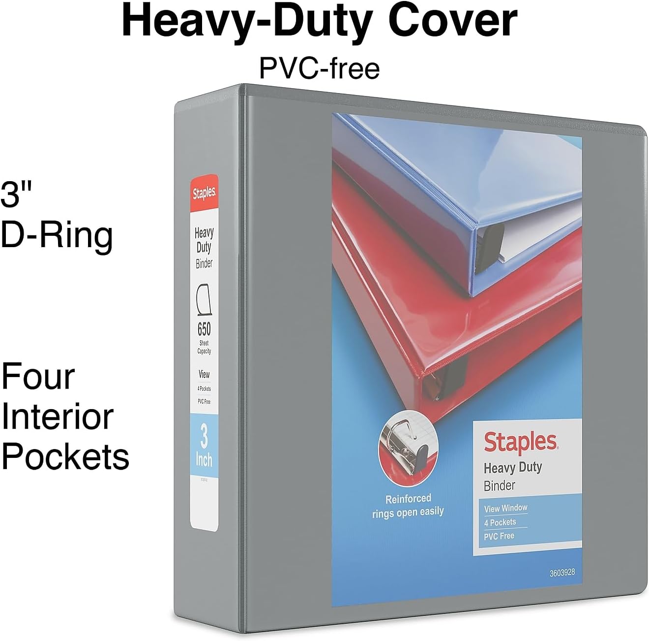Staples 976049 Heavy-Duty 4-Inch D 3-Ring View Binder Navy Blue (26372) 57 613rmMps RL. AC SL1500 - northernschoolofshiatsu.co.uk