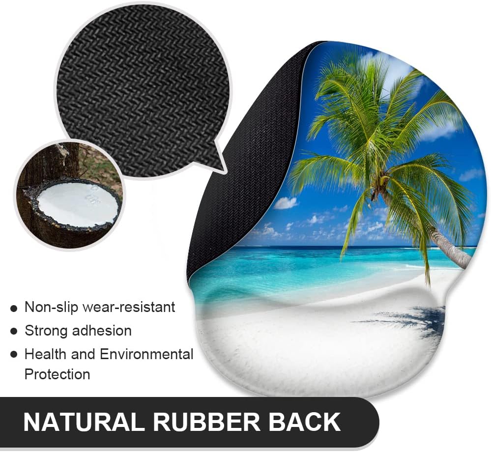 Mouse Pad with Wrist Rest Support,Cute Custom Gaming Made Non Slip Rubber Base Mousepad, Ergonomic Mouse Wrist Rest Pad Computer Laptop Mousepad (Beach and Coconut Trees), 250mmx230mmx5mm 6 614ZDO+6OfL. AC SL1000 - northernschoolofshiatsu.co.uk