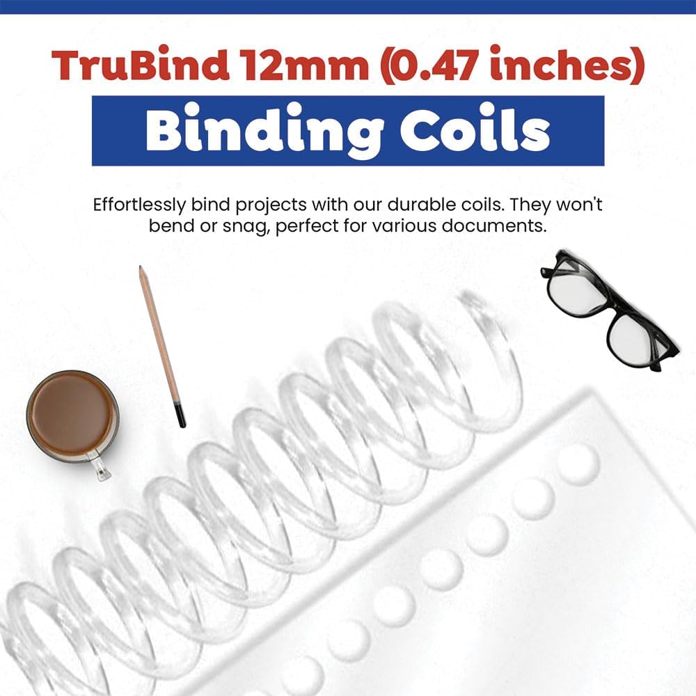 TruBind Binding Spines/Spirals/Coils - 12mm (0.47 inches) - 92 Sheet Capacity - 4 to 1 Pitch - Black - 100 per Box 10 614k0ovMntL. AC SL1000 - northernschoolofshiatsu.co.uk