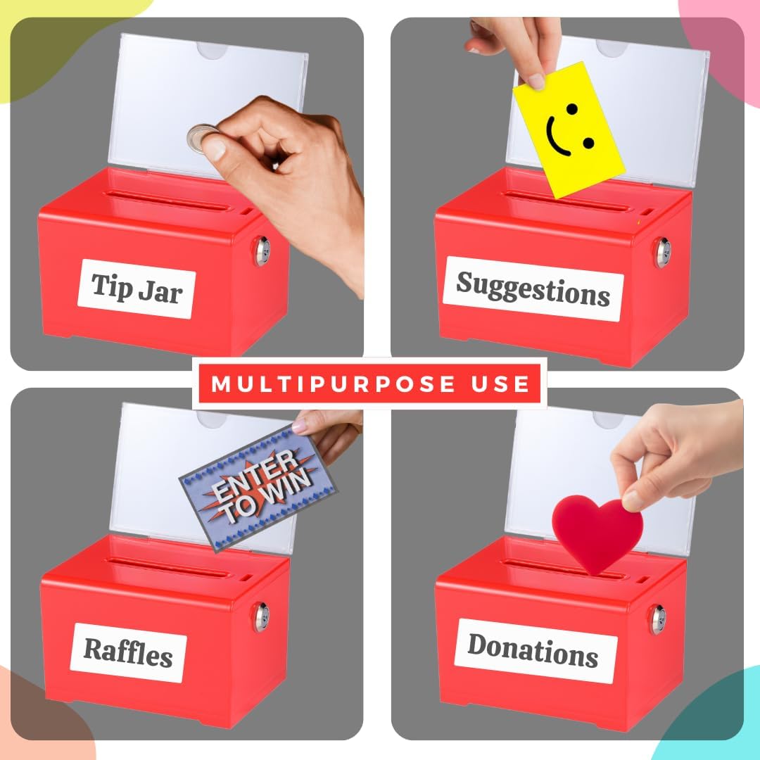 Adir Suggestion Box with Slot and Lock – Acrylic Donation Box for Fundraising, Drawing Box for Raffle, Funraiser Box, Tip Box with Lock - 6.25x4.5x 4 Inches voting box with slot and Sign Holder 5 616K3YdsrHL. AC SL1080 - northernschoolofshiatsu.co.uk