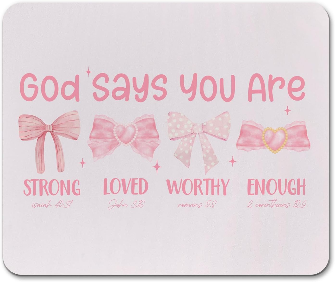 Pink Bow Coquette Mouse Pad, Inspirational Bible Verse Office Supplies Mouse Pad, Pink Desk Accessories, Gamer Girl Accessories, God Says You are Loved Christian Gifts for Girls Women 1 616bN+KCITL. AC SL1500 - northernschoolofshiatsu.co.uk