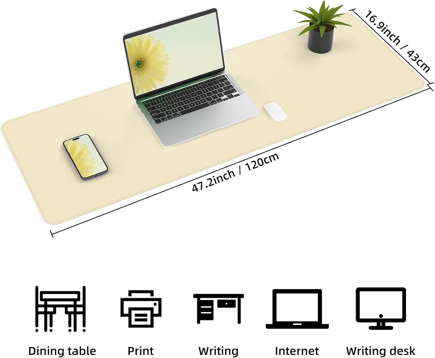 Large Desk Mat 47.2" x 17" Leather Desk Pad Protector with Natural Cork & PU Leather, Non-Slip Office Desk Mat, Large Mouse Pad, Waterproof Desk Blotter pad for Office&Home(Black) 206 616nPs+ Y3L. AC SL1500 - northernschoolofshiatsu.co.uk